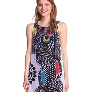 Desigual x Christian Lacroix Natalia Colorful Beaded Sleeveless Mini Dress EU 42